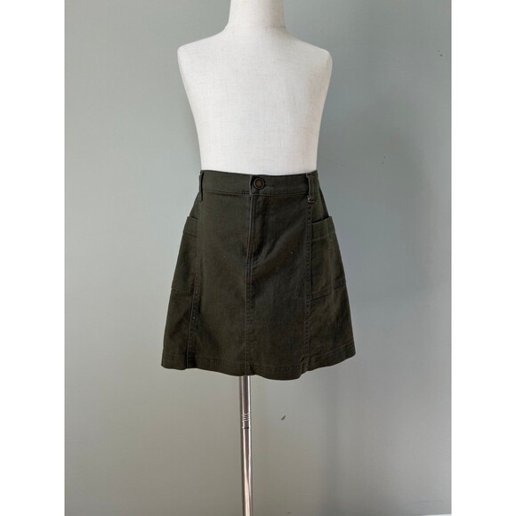 Girls Army Green Cotton Skirt by Copper Key sz medium - Picture 1 of 4